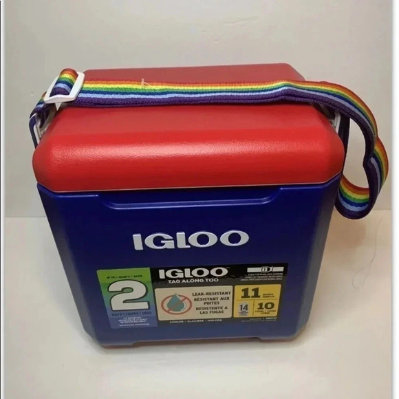 Igloo Cooler 11 Qt Tag Along Too Blue Rainbow Shoulder Strap NWT - Picture 1 of 6